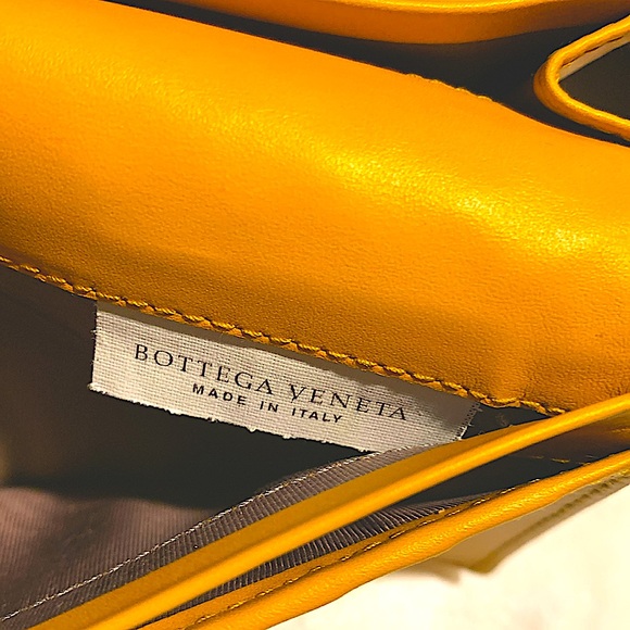BOTTEGA VENETA CONTINENTAL WALLET BILLFOLD INTRECCIATO MUSTARD LEATHER - Picture 12 of 15